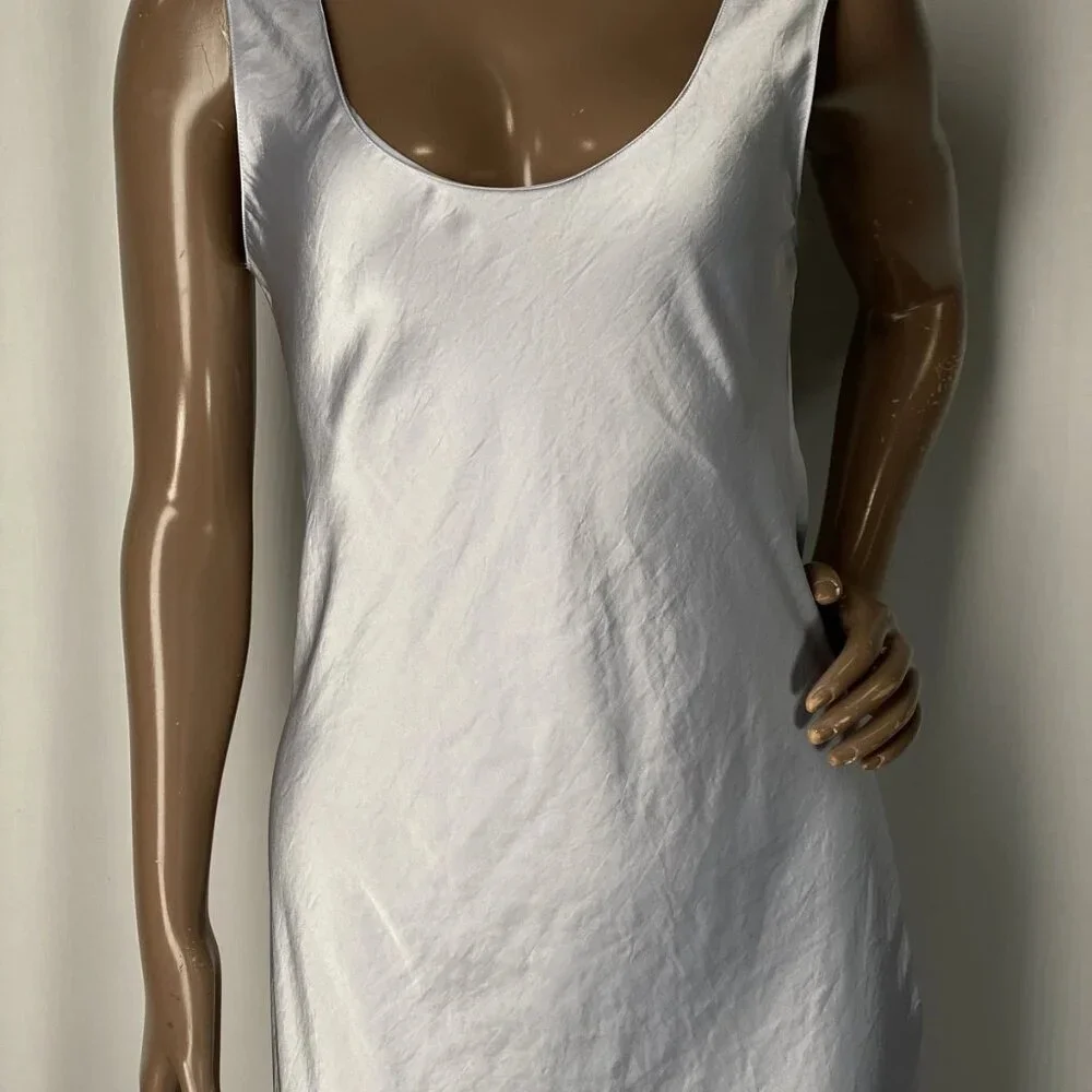 NEW THEORY Womens Maxi Dress Hydrangea Purple Size S Scoop Neck Cowl Back - Picture 6 of 10